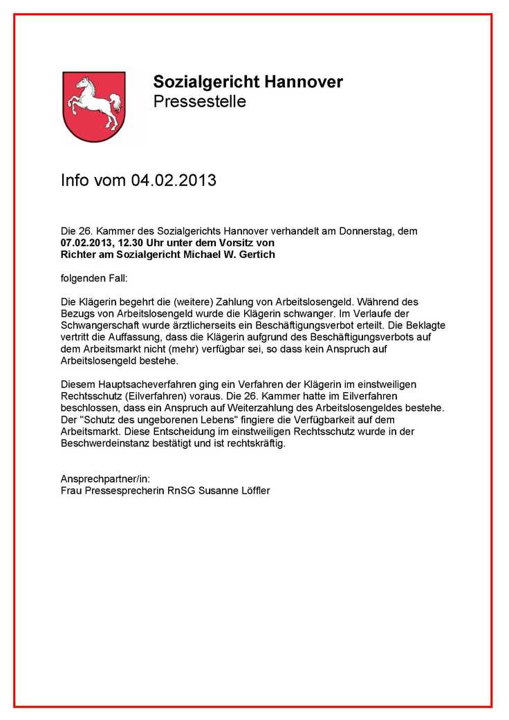 Schwangere mit Beschäftigungsverbot klagt Arbeitslosengeld und